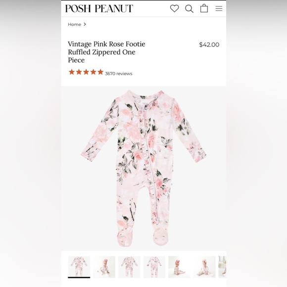 *SOLD* Posh Peanut zipper footed onsie - Picture 5 of 5